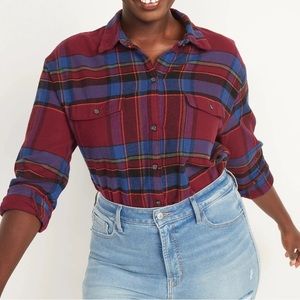 Old navy Oversized Plaid Flannel
Boyfriend Tunic Shirt for Women